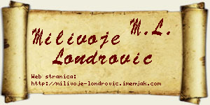 Milivoje Londrović vizit kartica